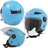 A-Pro Jet City Casco Moto Visiera Lunga Certificato ECE 22 Scooter Azzurro XS