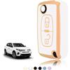 TOOMUME Cover Chiave TPU, Custodia Chiave Adatto per Peugeot 207 CC 308 SW 607 Expert Partner Tepee Citroen C4 C3 Picasso Berlingo Fiat Scudo, Copri Chiavi Guscio Chiave Auto Telecomando - Flip Key