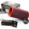B&S Kit Filtro Aria Sportivo Aspirazione Rigenerabile Lavabile FB154/06 con Profumatore Interni