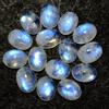SBI Gems 20.52 Cts Naturale Pietra Lunare Arcobaleno Ovale Cabochon 9x7 MM Lotto 10 Pezzi