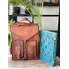 Fatto a mano Handmade Leather Zaino Vintage Laptop Travel Borsa Uomo Brown, 11x15x5 inch
