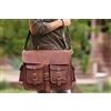 Fatto a mano Uomo pelle Vintage 19 " Valigetta Cartella Messenger Portatile Grande e Grande