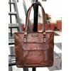 Fatto a mano Borsa Shopper Tote In Vera Pelle Marrone Donna Con Grande Tasca Zip Fatta A Mano