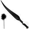 BDSMAGE 2 pezzi frusta in pelle piuma solletico set pagaia, sculacciata pagaia massaggio piuma bacchetta, giocattolo sessuale restrizioni erotico giocattolo sessuale feticismo per coppie (Nero)