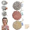 MOSYFEIBI Panno di luffa Combo 2 in 1 Loufee Wash Cloth che contiene sapone da bar - Esfoliazione Mesh Shower Ball per lavaggio del corpo e pelle liscia + asciugamano in luffa in omaggio