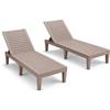 Arreditaly Set 2 Lettini Prendisole Con Schienale Regolabile 5 Posizioni In Polipropilene Effetto Legno Sdraio Per Piscina Giardino Terrazza Spa Design Moderno 190 x 57.5 x 29 Cm Marrone