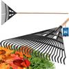 KOTARBAU® Rastrello per Foglie - Plastica - 61 cm - Nero - Rastrello Giardino - con Manico - Rastrelli - per Foglie - Erba - Siepi Leggero - Resistente - Universale
