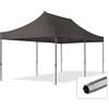 TOOLPORT 3x6m Gazebo Pieghevole, Premium Acciaio, Grigio Scuro