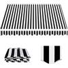 Generic Tenda da sole a baldacchino manuale retrattile impermeabile per giardino, patio, in tessuto anti UV, tenda da sole, riparo, tela di ricambio per ombrelloni da patio, 4 x 2 m, nero