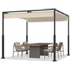 HENGMEI Pergola, gazebo da giardino, 3 x 3 m, in metallo, impermeabile, stabile, per terrazza, giardino, ponte (beige)