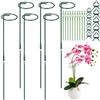 Adiwo 6 Pezzi Supporto per Piante Metallo Regolabile, Tutori ad Anello con Fermo Paletto, Pali di Supporto per Piante da Giardino, Adatti per La Casa, Il Giardino,Pomodori Rose (26 pezzi)