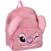 mybagstory Zaino per bambini Angel Lilo & Stitch | Morbida pelliccia sintetica rosa | Zaino scolastico peluche per bambine dai 3 anni | Collezione Disney | Spallacci regolabili