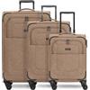 REDOLZ set 3 valigie morbide espandibili | trolley da viaggio leggeri con 4 doppie ruote e serratura TSA | cabina media grande per donna e uomo - Essentials 12
