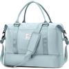 HPLQQ Grande Borsone da Viaggio Donna Bagaglio a Mano, Borsa Sportiva Borsone da Palestra con Scomparto per le Scarpe, Borsa da Weekend, Ospedale Parto, Danza, 50L,A13-Azzurro