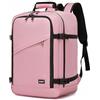 KONO Zaino Ryanair 40x30x20, Zaino da Viaggio e Bagaglio a Mano per Aereo, Zaino Porta PC con Apertura a 180° per Wizz Air e EasyJet (40 x 30 x 20 cm, Rosa)