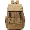 DORRISO Viaggio Canvas Zaino Uomo Alta Capacità Viaggio Zaino per 15.6 Pollici PC Portatile per Scuola Quotidiano Università Lavoro All'aperto Tela Zainetto Uomo Backpack Cachi