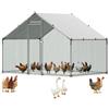 VEVOR Pollaio Metallico 3 x 2 x 2 m da Esterno, Recinto Gabbia Grandi Dimensioni, con Copertura Impermeabile e Serratura, per Galline Anatre Conigli Allevamento Domestico Cortile Fattoria Giardino