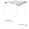 VEVOR Tendalino Bimini per Barca, Tendalino di Ricambio a 4 Archi 271 x 244 a 262 cm Tessuto Marico 600D Impermeabile, Kit Bimini Capottina Parasole di Ricambio per Gommone Barche, Senza Telaio
