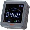 VEVOR Rilevatore di CO2 400-5000 ppm di Anidride Carbonica, Monitor di Qualità d'Aria Display di Temperatura e Umidità, Cavo Sensore NDIR da 4,5 m, Portatile, per Camera da Letto,Ufficio