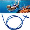 Generisch Boccaglio a secco con galleggiante, tubo di respirazione allungato per nuoto, immersioni, campeggio, boccaglio in silicone alimentare, ad alta visibilità, portatile (tubo singolo, 1 metro)