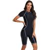 GSXLZ Muta Uomo Costume da bagno sportivo con cerniera da donna, a maniche corte, con protezione solare, ad angolo piatto, for surf, meduse, snorkeling(WHITE,XL)