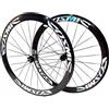 Generic Coppia di Ruote per Bici da Corsa Cerchi in Lega di Alluminio 700C per Cassetta da 8 A 11 velocità. Freni A Disco 50Mm 20 Fori QR-100/135Mm Anteriori 2 Posteriori 4 Cuscinetti