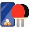 XHWOLGARIAN Set da 6 Pezzi Ping Pong con 2 Racchette da Ping Pong Classiche Grigie Manico Corto, 3 Palline Ping Pong e Borsa da Trasporto, Portatile per Tavolo Ping Pong Pieghevole, Interno ed Esterno