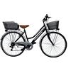 MADICKS Bicicletta Donna da Passeggio Olanda Misura 28 Bici da città Vintage retrò con Cestino anteriore e posteriore Nero Con Cambio