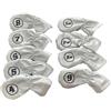 TUXCAXI 9 Pezzi Copritesta per Ferri da Golf Accessori da Golf alla Moda Protezioni per la Testa dei Ferri da, Arancia, 17x7x1.2 cm