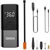 UFUZON Ishiva - Gonfiatore elettrico per bicicletta, 150 PSI, mini compressore d'aria portatile per bicicletta, moto, scooter, palloni, boe con display LED digitale