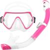 CUEMOON Set da snorkeling, occhiali da sub con boccaglio, maschera subacquea in silicone, set da snorkeling, occhiali da nuoto elastici regolabili, maschera da snorkeling rosa