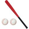 POXZSFX Baseball per bambini divertenti e sicuri con 2 palline, attività sportive, giocattolo per bambini, regalo per interni ed esterni, set di mazze da, rosso, 64 cm