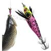 Genérico Potere per la pesca al calamari, pancia realistica e luminosa con amo - Jigs Potera Calamar - per la pesca in riva, ruscello, lago, imballo, zona costiera, trota, polpo