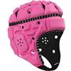 MFMEXUL Casco da Rugby per Bambini, Casco Sportivo, Imbottitura in Schiuma di Poliestere, Comodo E Traspirante, Protezione per Testa E Orecchie, Strisce, Rosa