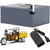 FREEDOH Batteria per Triciclo Elettrico da 48 V, Pacco Batteria al Litio da 48 V, 90 Ah, 100 Ah, batterie di Ricambio con Caricabatterie.,48v90ah