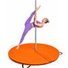 JS Ellie Materassino Pieghevole Per Pole Dance, Tappetino Circolare Ispessito Con Maniglie Per Il Trasporto; Cuscino Di Sicurezza In Ecopelle Per Yoga, Ginnastica, Home Gym E Allenamento Orange 150cm/59.06in