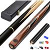 BCJMKDX Stecca da Biliardo, Stecca da Biliardo Cinese 10 mm, Otto Pali, Nera, Snooker, con Scatola 3/4