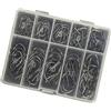 Ldbuejiaja 70/100 Pezzi Ami da Pesca con Occhielli in Acciaio al Carbonio e Scatola Scomparti Cerchi Metallo Accessori da Pesca in Metallo Accessori da Pesca con Barretta Accessori per Acqua Salata