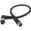 URPIZY Cavo elettrico per mulinello da pesca con connettore a gomito a 2 fori in PVC e rame, compatibile con Daiwa e Shimano, 0,45-2 m, nero e argento
