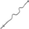 PROIRON Bilanciere Curvo 120 cm Super Ez Curl Barra cromata per 1 Pollice Ø 25,4 mm Standard Dischi, 2 collari,Acciaio Argento