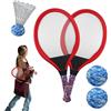 Generico Racchetta Da Tennis - Set Di Racchette Da Tennis E Badminton Per Bambini 2 In 1, Giocattolo Per Sport All'aria Aperta Leggero In EVA E Rete | Coppia Di Scarpe Portatili Con Volani É Palla Ďa Ţennis Pe