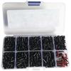 Okiyakusama 1300 Pezzi Racchetta Badminton Occhielli Grommet Manutenzione Kit Protezione Corde Nylon Assortimento Fori Singolo Doppio Accessori Riparazione Racket, Nero