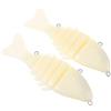 Uonlytech 2 Pezzi Artificiali da Pesca 7 Sezioni 10cm Corpo Vuoto in ABS e Ferro, Azione Nuoto Realistica per Attrarre Animali Acquatici, Esca Non Verniciata per Pesca Sportiva