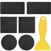 Générique Trampolino Patch Repair Kit, 6 pezzi Trampolino Net Tape with 3 Shape Adhesive Patch and Scraper Tool, Durable Fix Solution for Holes in Garden Bounce Park, Sports Netting