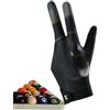Qikam Guanti da Biliardo Tre Dita | Guanti per Biliardo Mano Sinistra | Accessori Regolabili e Confortevoli per Biliardino Unisex Adulti Giovani e Ciclisti