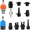 NICEWAT Adattatore per pompa gonfiabile SUP, adattatore per valvola SUP con 9 ugelli standard per pompa ad aria, kit adattatore per pompa SUP per tavola da paddle, kayak, canoe, gommoni, letti