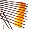 ACCMOS Spine 700 Freccia in Carbonio, 32 Legno Color Carbonio Shaft 5 Piuma di Tacchino Colorata ID 6,2 mm Freccia da Caccia, per Arco Ricurvo Arco Composto Tiro con L'Arco(Yellow Orange,Spine 700)