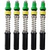FUBESK Confezione da 5 molle ammortizzanti per bastone da trekking con blocco interno, 12 mm, 14 mm, 16 mm, verde per escursioni e camminate, per parti in acciaio e plastica