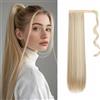 Gairyan 55cm Coda Capelli Extension Coda di Cavallo Lisci Posticci per Capelli Wrap Around Ponytail Extension Finta Estensione Sintetici Lungo per Donna, Biondo&Sandy Blonde