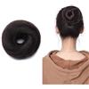 Silk-co Ciambella per Chignon Extension Capelli Veri Lisci Elastico Voluminoso Coda Magic Hair Bun Updo Crocchia 17g #1B Nero Naturale